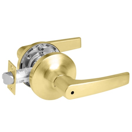 Yale Grade 1 Privacy/Bedroom/Bath Cylindrical Lock, Monroe Lever, Non-Keyed, Satin Brass Fnsh, Non-handed MO5402LN 606